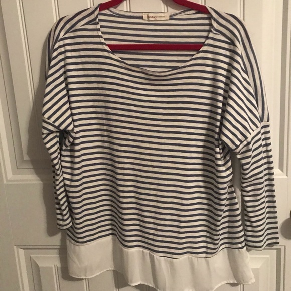 Newbury Kustom Navy and White striped blouse - Picture 2 of 6